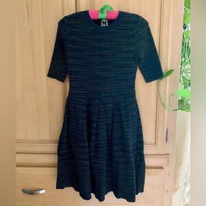 M for Missoni Navy Knit Pleated Dress SzIT44/US6